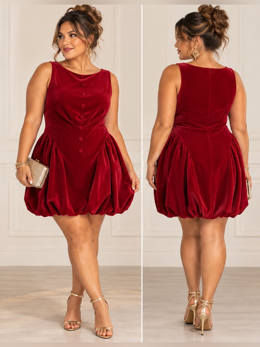 CIDER Velvet Mini Dress in Red Size 1XL NWT